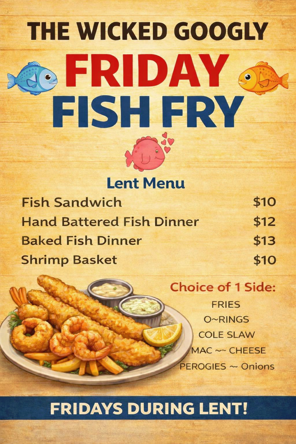 Lent Menu - Fridays during Lent